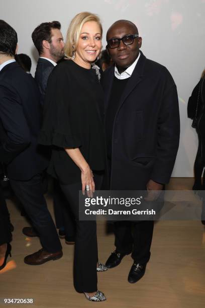 Nadja Swarovski and Edward Enninful attend Atelier Swarovski 10th Anniversary Book Launch at Phillips Gallery on March 19, 2018 in London, England.