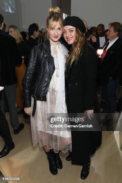 Alice Temperley and Eva Riccobono attend Atelier Swarovski 10th Anniversary Book Launch at Phillips Gallery on March 19, 2018 in London, England.