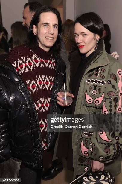 Holly Fulton and Todd Lynn attend Atelier Swarovski 10th Anniversary Book Launch at Phillips Gallery on March 19, 2018 in London, England.