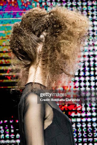 Model is seen during SCHWARZKOPF PROFESSIONAL Trend Preview Spring - Summer 2018 show during On Hair Collection at BolognaFiere Exhibition Centre on...