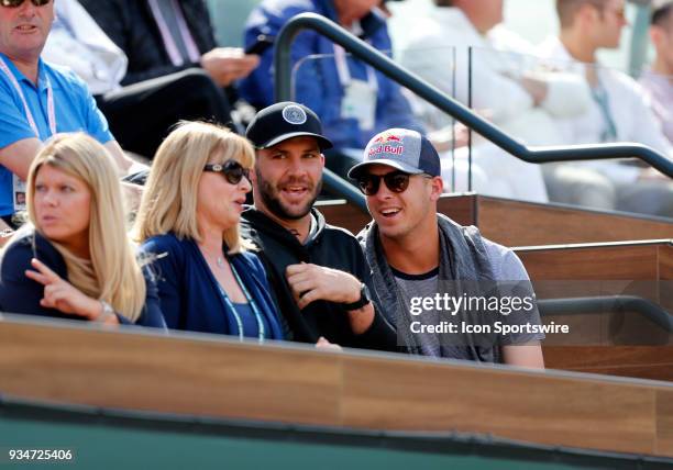 Los Angeles Rams quarerback Jared Goff and Jacksonville Jaguars quarterback Blake Bortles attend the finals of the BNP Paribas Open between Roger...