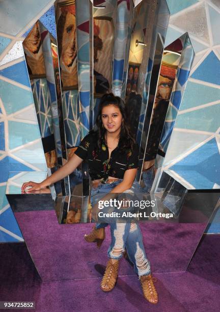 Actress Amber Romero participates in Talent Day At Candytopia held at Santa Monica Place on March 18, 2018 in Santa Monica, California.