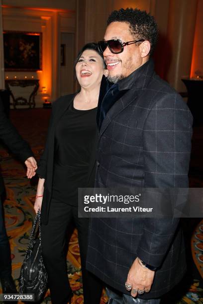 Singer Liane Foly and Actor and Singer Didier Morvillle aka JoeyStarr attend " Les Stethos D'Or 2018" Gala at Four Seasons Hotel George V on March...