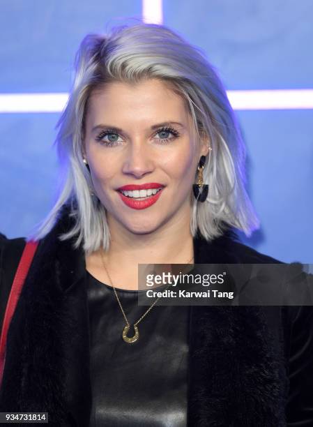 Pips Taylor attends the European Premiere of 'Ready Player One' at Vue West End on March 19, 2018 in London, England.