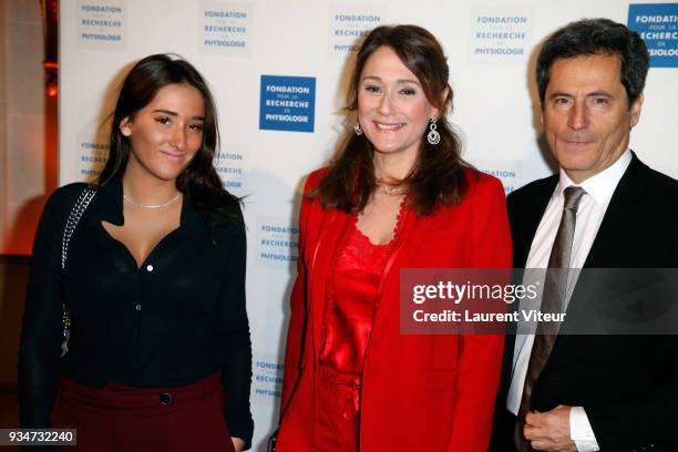 Carla Ghebali, Daniela Lumbroso and Eric Ghebali attend " Les Stethos D'Or 2018" Gala at Four Seasons Hotel George V on March 19, 2018 in Paris,...