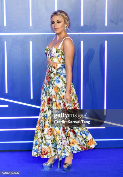 Tallia Storm attends the European Premiere of 'Ready Player One' at Vue West End on March 19, 2018 in London, England.