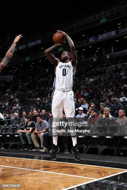 JaMychal Green of the Memphis Grizzlies shoots the ball against the Brooklyn Nets on March 19, 2018 at Barclays Center in Brooklyn, New York. NOTE TO...