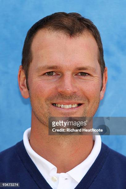 Johan Axgren of Sweden poses for a portrait photo during the first round of the European Tour Qualifying School Final Stage at the PGA Golf de...