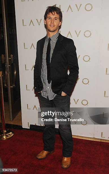 Ryan Kwanten arrives at Lavo nightclub at The Palazzo on November 28, 2009 in Las Vegas, Nevada.