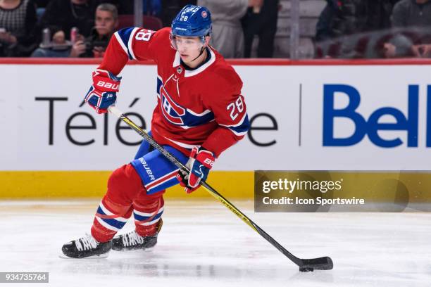 Montreal Canadiens defenseman Mike Reilly skates during the second period of the NHL game between the Florida Panthers and the Montreal Canadiens on...