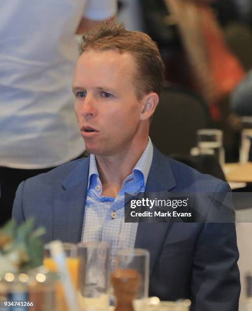 Jockey Kerrin McEvoy looks on during the 2018 Golden Slipper Barrier Draw at Rosehill Gardens on March 20, 2018 in Sydney, Australia.