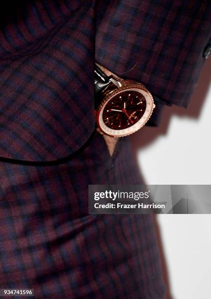 Armie Hammer, watch detail, attends the premiere of Sony Pictures Classics' "Final Portrait" at Pacific Design Center on March 19, 2018 in West...
