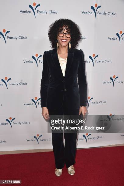 Silver Circle Gala Host Committee member Kristal Oates Sinaiko attends the Venice Family Clinic Silver Circle Gala at The Beverly Hilton Hotel on...