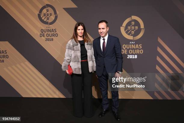 Bragas President Antonio Salvador poses on arrival at 'Quinas de Ouro' 2018 ceremony held and the Pavilhao Carlos Lopes in Lisbon, on March 19, 2018.