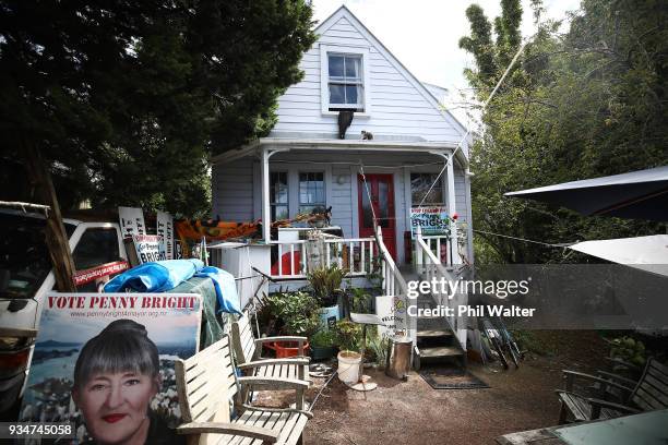 The house owned by activist Penny Bright in Kingsland on March 20, 2018 in Auckland, New Zealand. Ms Bright has refused to leave her house, despite...