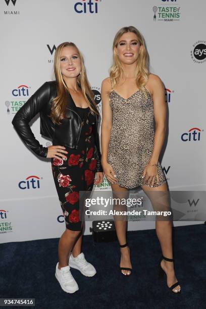 Shelby Rogers and Eugenie "Genie" Boushard attend the Citi Taste Of Tennis Miami 2018 at W Miami on March 19, 2018 in Miami, Florida.