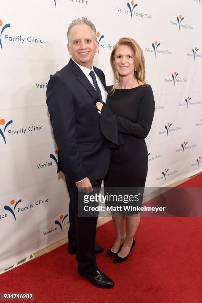 Silver Circle Gala Honorary Co-Chairs Harley Liker and Julie Liker attend the Venice Family Clinic Silver Circle Gala at The Beverly Hilton Hotel on...