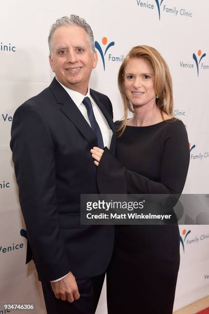 Silver Circle Gala Honorary Co-Chairs Harley Liker and Julie Liker attend the Venice Family Clinic Silver Circle Gala at The Beverly Hilton Hotel on...