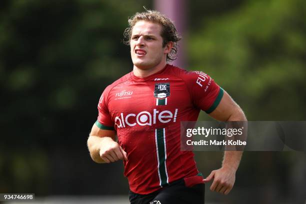 George Burgess runs during a South Sydney Rabbitohs NRL Training Session at Redfern Oval on March 20, 2018 in Sydney, Australia.