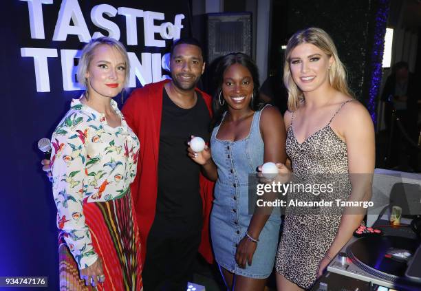 Bethanie Mattek Sands, Dj Madlinks, Sloane Stephens and Eugenie "Genie" Bouchard attend the Citi Taste Of Tennis Miami 2018 at W Miami on March 19,...