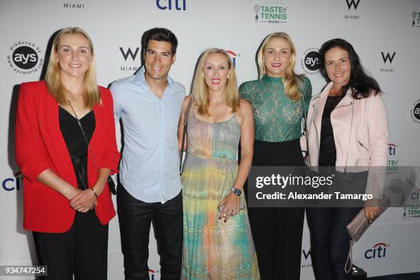 Nadiia Kichenok, Cagri Soner, Anastasia Rodionova, Liudmyla Kichenok and Yulia Beygelzimer attend the Citi Taste Of Tennis Miami 2018 at W Miami on...