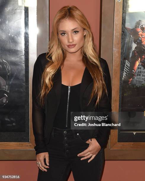 Montana Tucker arrives at the Universal Pictures hosts a Los Angeles Special Screening of Pacific Rim Uprising on Monday, March 19 with special...