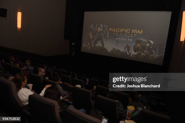 Atmosphere at Universal Pictures hosts a Los Angeles Special Screening of Pacific Rim Uprising on Monday, March 19 with special guests William Valdes...
