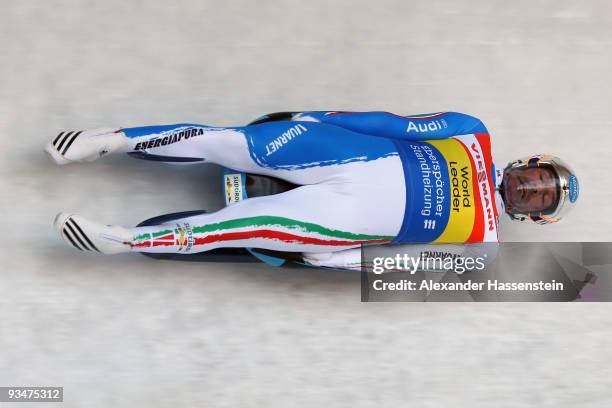 Armin Zoeggeler of Italy competes in the World Cup Men's event during the Viessmann Luge World Cup on November 29, 2009 in Igls, Austria.