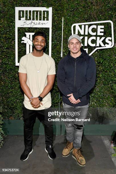 King Bach and Casper Smart attend PUMA x Big Sean Collection Launch Event at Goya Studios on March 19, 2018 in Los Angeles, California.