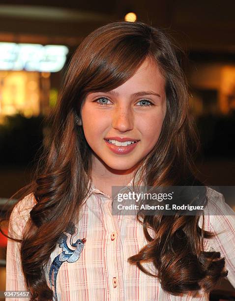 Actress Ryan Newman arrives at Hollywood & Highland Center and One Heartland's "Holiday of Hope" tree lighting celebration on November 28, 2009 in...