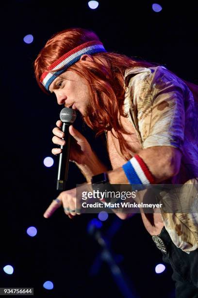 Hugh Jass of The Wayward Sons performs on stage during the Venice Family Clinic Silver Circle Gala at The Beverly Hilton Hotel on March 19, 2018 in...