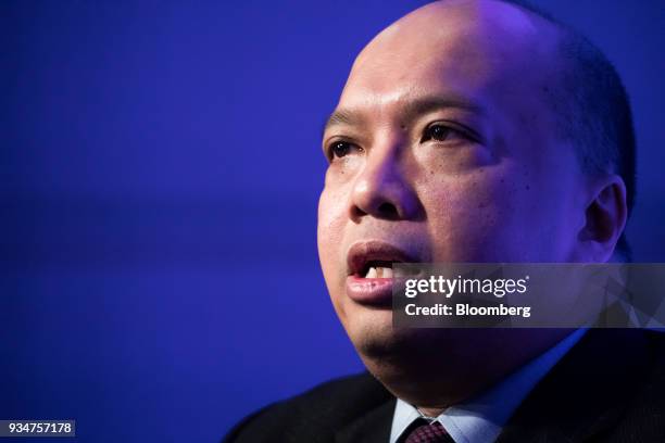 Abdul Rahman Ahmad, president and chief executive officer of Permodalan National Bhd. , speaks during the Credit Suisse Asian Investment Conference...