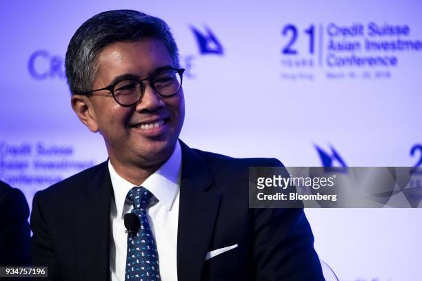 Tengku Zafrul Abdul Aziz, chief executive officer of CIMB Group Holdings Bhd., attends the Credit Suisse Asian Investment Conference in Hong Kong,...