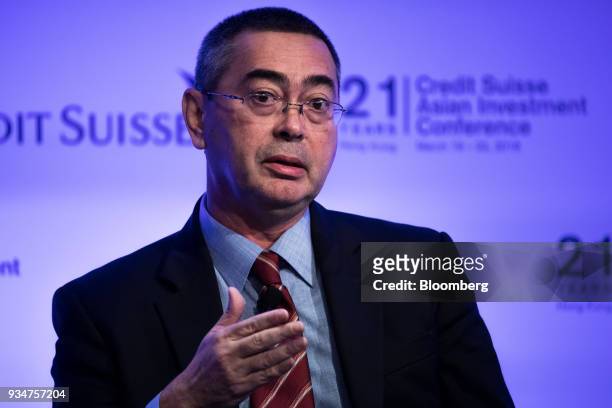 Jeffri Davidson, chief executive officer of Sime Darby Bhd., speaks during the Credit Suisse Asian Investment Conference in Hong Kong, China, on...