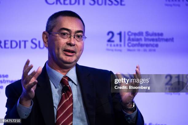 Jeffri Davidson, chief executive officer of Sime Darby Bhd., speaks during the Credit Suisse Asian Investment Conference in Hong Kong, China, on...