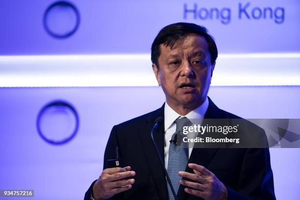 Charles Li, chief executive officer of Hong Kong Exchanges and Clearing Ltd. , speaks during the Credit Suisse Asian Investment Conference in Hong...