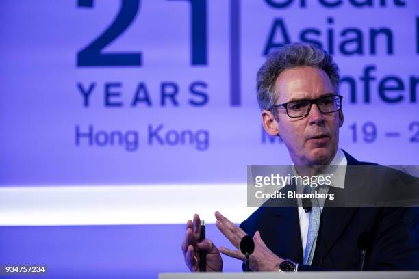 Andrew Garthwaite, head of global equity strategy at Credit Suisse Group AG, speaks during the Credit Suisse Asian Investment Conference in Hong...