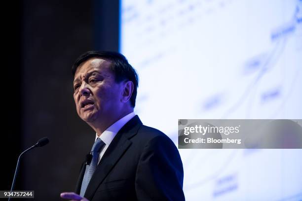 Charles Li, chief executive officer of Hong Kong Exchanges and Clearing Ltd. , speaks during the Credit Suisse Asian Investment Conference in Hong...