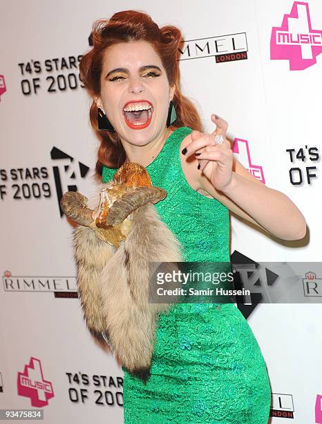 Paloma Faith arrives for T4 Stars of 2009 at Earls Court Arena on November 29, 2009 in London, England.