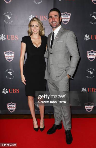 Kate Upton and Justin Verlander attend "Uncork For A Cause" To Benefit Wins For Warriors Foundation at Old Marsh Golf Club on March 19, 2018 in Palm...