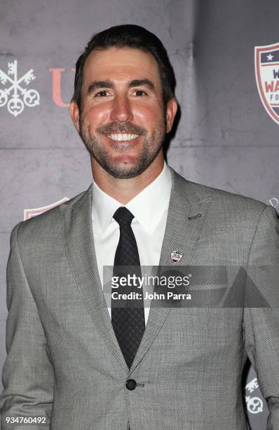 Justin Verlander attends the Kate Upton & Justin Verlander "Uncork For A Cause" To Benefit Wins For Warriors Foundation at Old Marsh Golf Club on...