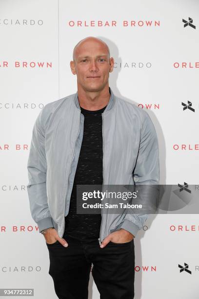 Michael Klim attends the Orlebar Brown launch on March 20, 2018 in Melbourne, Australia.