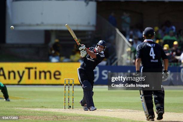 Andrew Strauss of England in action during the 4th MTN ODI between South Africa and England at AXXESS DSL St Georges on November 29, 2009 in Port...