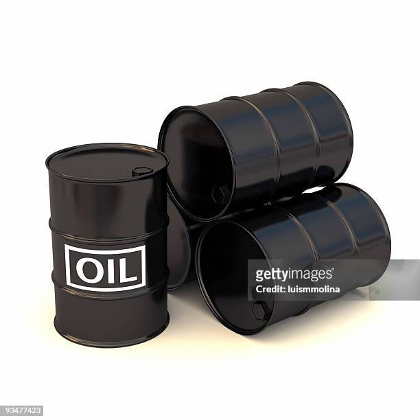 four oil drums - oil barrel stock pictures, royalty-free photos & images