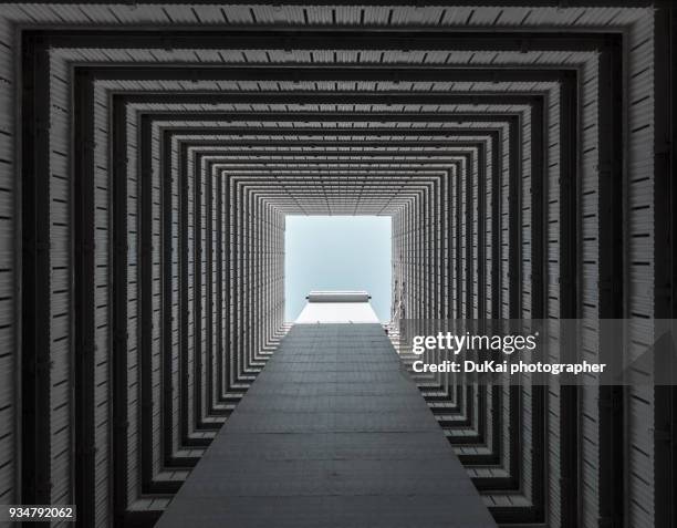 old apartment buildings in hong kong, china - building symmetry stock pictures, royalty-free photos & images