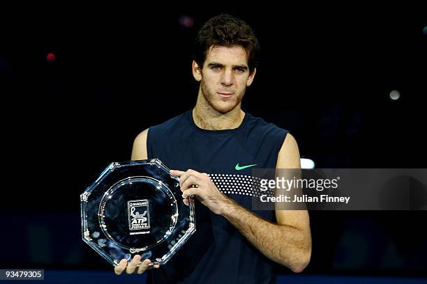 Juan Martin Del Potro of Argentina poses for a picture after he lost the men's singles final match against Nikolay Davydenko of Russia during the...