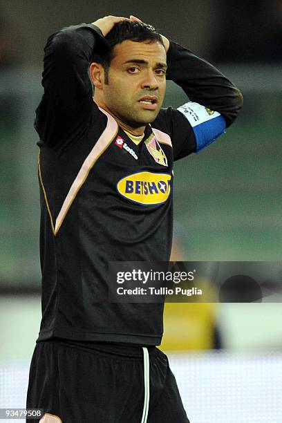 Fabrizio Miccoli of Palermo looks dejected during the Serie A match between AC Chievo Verona and US Citta di Palermo at Stadio Marc'Antonio Bentegodi...