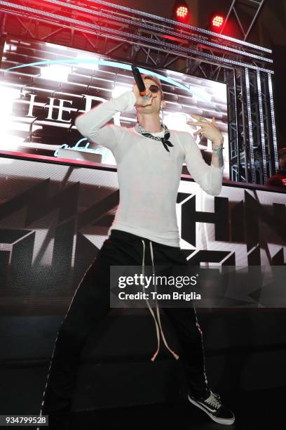 March 17: Machine Gun Kelly performs at The Pool After Dark at Harrah's Resort on March 17, 2018 in Atlantic City, New Jersey.