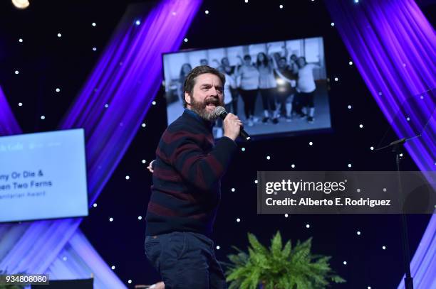 Actor Zach Galifianakis attends the Venice Family Clinic's 36th Annual Silver Circle Gal at The Beverly Hilton Hotel on March 19, 2018 in Beverly...