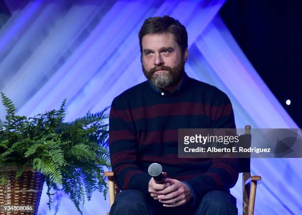 Actor Zach Galifianakis attends the Venice Family Clinic's 36th Annual Silver Circle Gal at The Beverly Hilton Hotel on March 19, 2018 in Beverly...